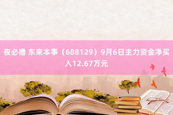 夜必撸 东来本事（688129）9月6日主力资金净买入12.67万元