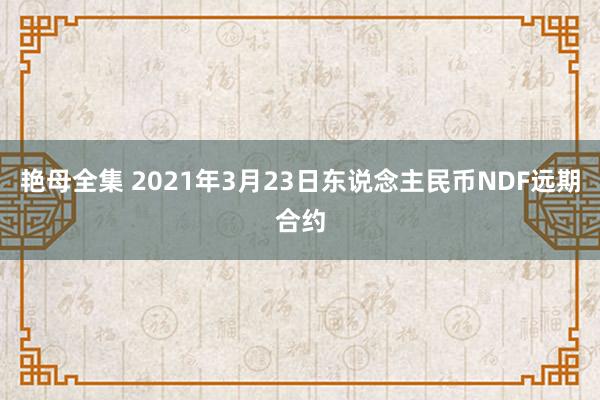 艳母全集 2021年3月23日东说念主民币NDF远期合约