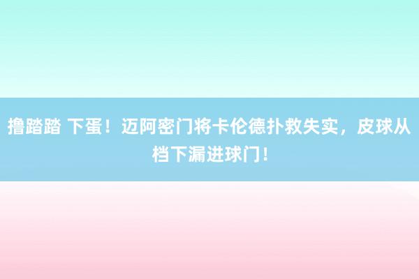 撸踏踏 下蛋！迈阿密门将卡伦德扑救失实，皮球从档下漏进球门！