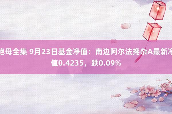 艳母全集 9月23日基金净值：南边阿尔法搀杂A最新净值0.4235，跌0.09%