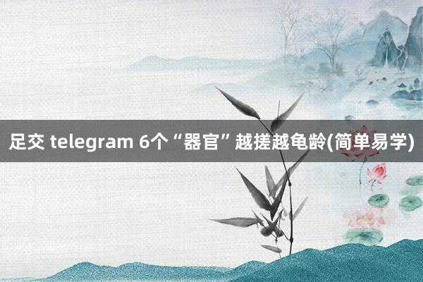 足交 telegram 6个“器官”越搓越龟龄(简单易学)