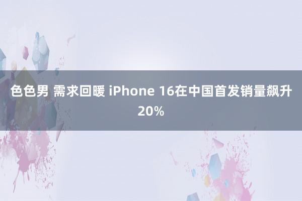 色色男 需求回暖 iPhone 16在中国首发销量飙升20%