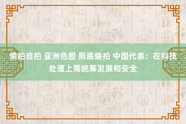 偷拍自拍 亚洲色图 厕底偷拍 中国代表：在科技处理上需统筹发展和安全