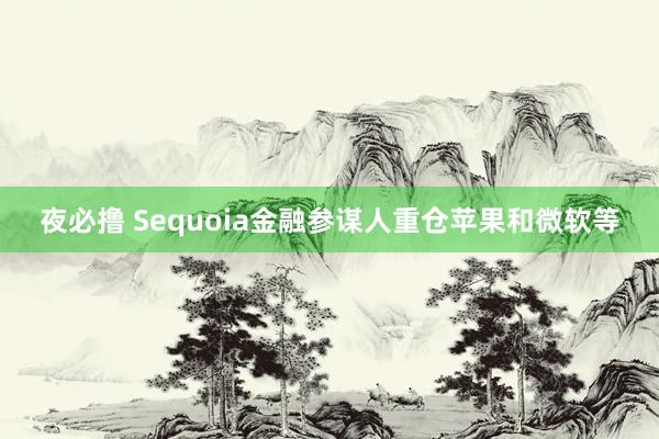 夜必撸 Sequoia金融参谋人重仓苹果和微软等