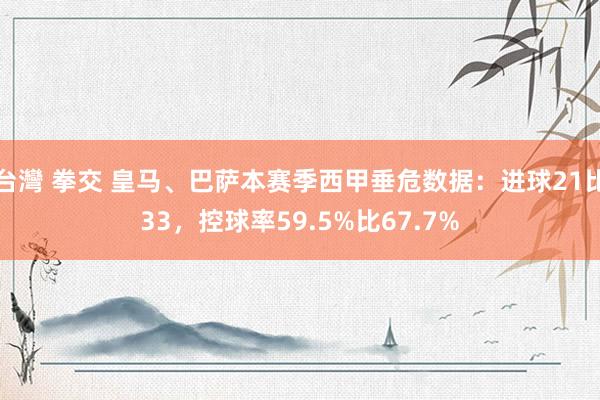 台灣 拳交 皇马、巴萨本赛季西甲垂危数据：进球21比33，控球率59.5%比67.7%