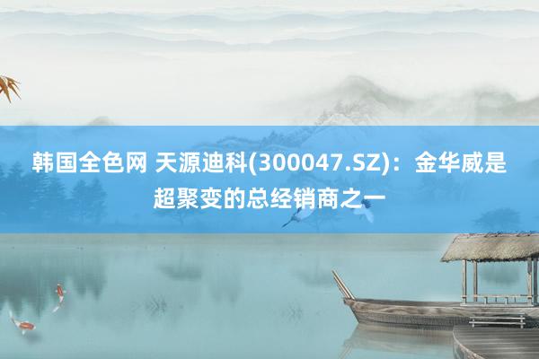 韩国全色网 天源迪科(300047.SZ)：金华威是超聚变的总经销商之一