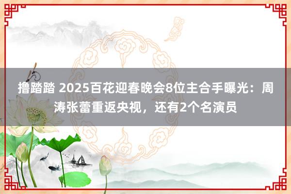 撸踏踏 2025百花迎春晚会8位主合手曝光：周涛张蕾重返央视，还有2个名演员